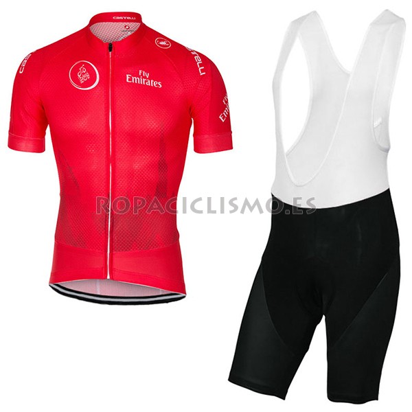 2017 Maillot Dubai Tour scuro tirantes mangas cortas rojo